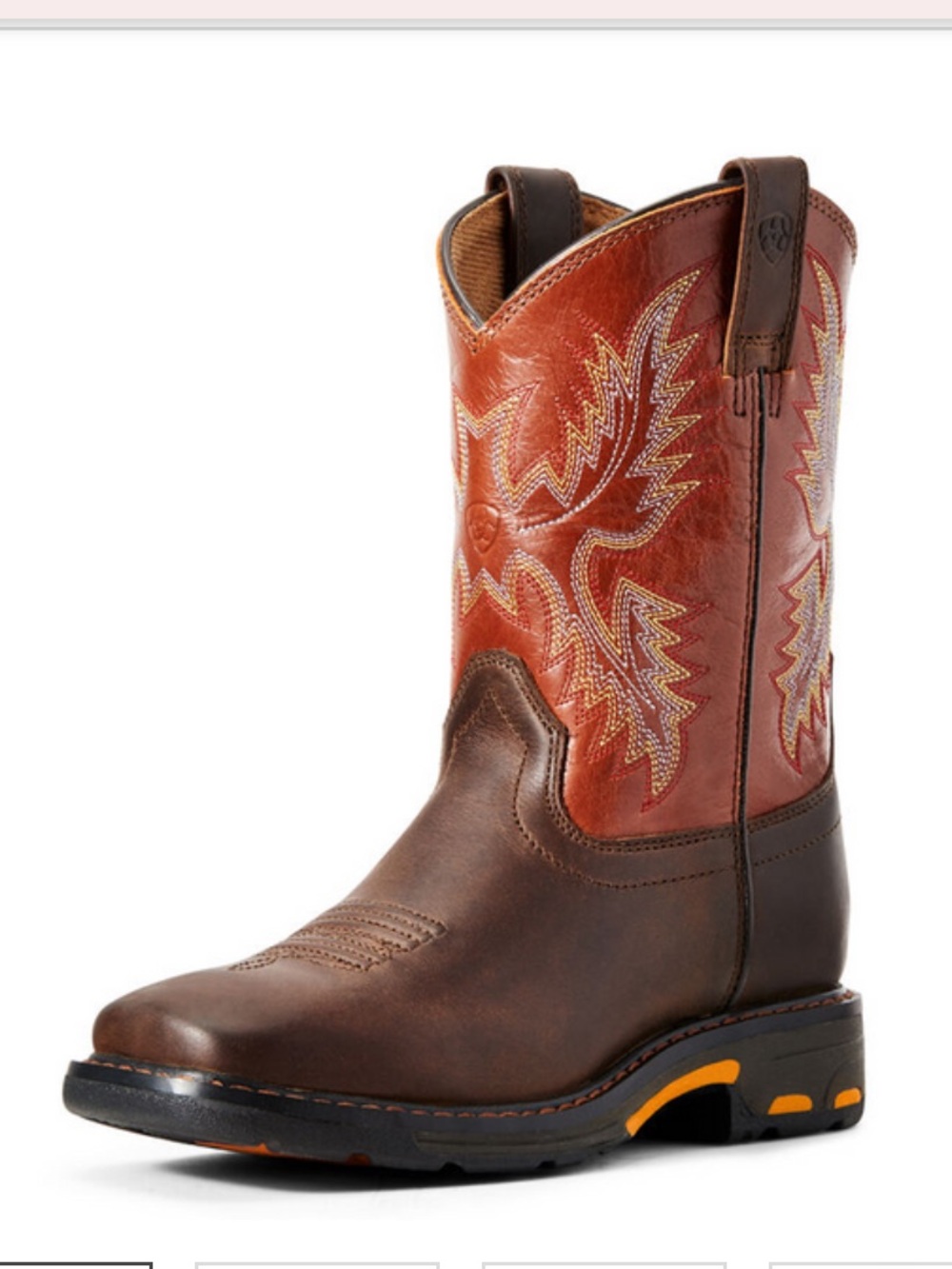 ARIAT WORKHOG SQUARE TOE BOOT - kids 5.5 (fits women US 7.5)